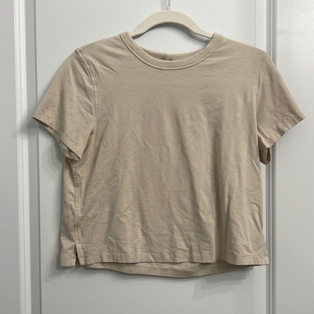 Cream Lululemon Cropped Tee
